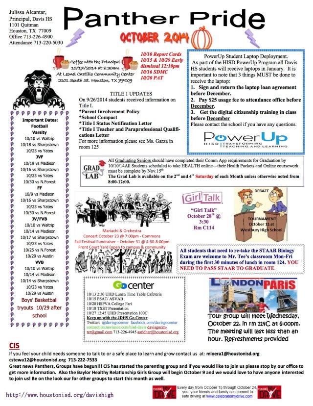 October English 2014 newsletter 1.