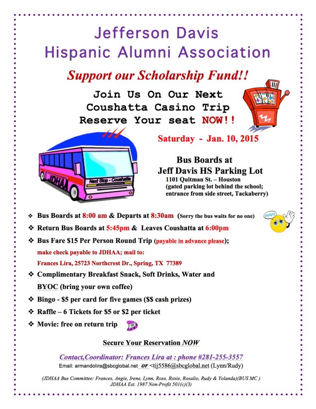 2015 Jeff Davis Casino Trip Flyer - Jan. 10