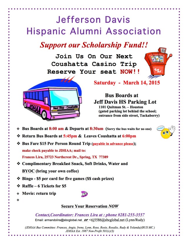 2015 Jeff Davis Casino Trip Flyer - Jan. 10