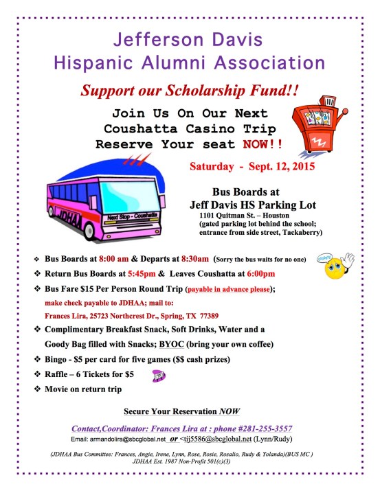 2015 Jeff Davis Casino Trip Flyer - Sept. 12, 2015