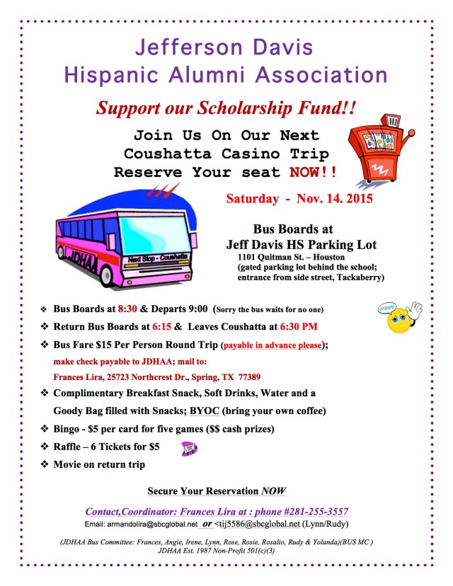 2015 Jeff Davis Casino Trip Flyer - Sept. 12, 2015